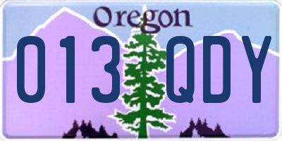 OR license plate 013QDY