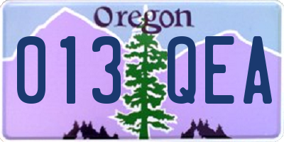 OR license plate 013QEA