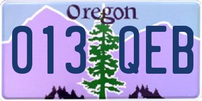 OR license plate 013QEB