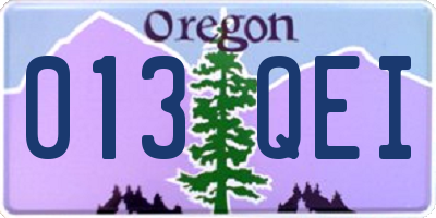 OR license plate 013QEI