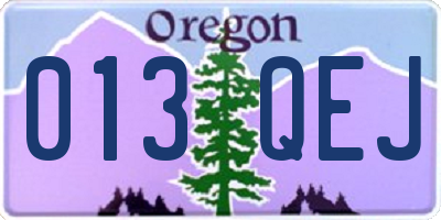 OR license plate 013QEJ