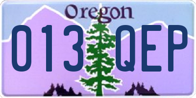 OR license plate 013QEP