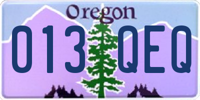 OR license plate 013QEQ