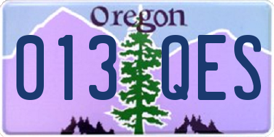 OR license plate 013QES