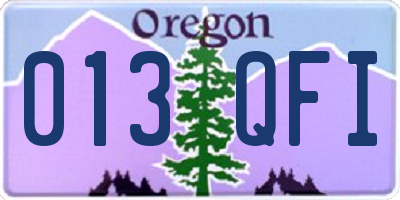 OR license plate 013QFI