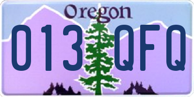OR license plate 013QFQ