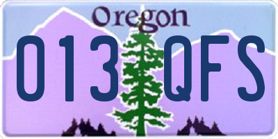OR license plate 013QFS