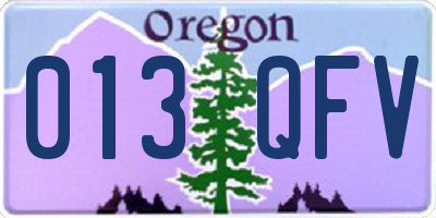 OR license plate 013QFV