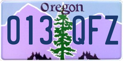 OR license plate 013QFZ