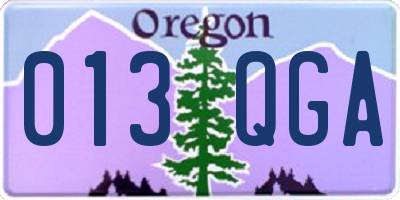 OR license plate 013QGA