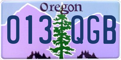 OR license plate 013QGB