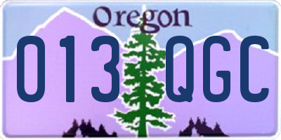 OR license plate 013QGC
