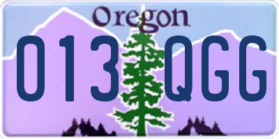 OR license plate 013QGG