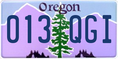 OR license plate 013QGI