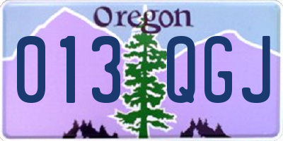 OR license plate 013QGJ
