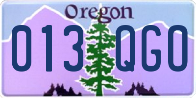 OR license plate 013QGO
