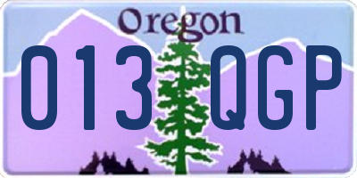 OR license plate 013QGP