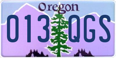 OR license plate 013QGS