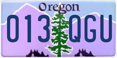 OR license plate 013QGU
