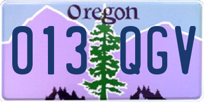 OR license plate 013QGV