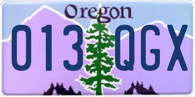 OR license plate 013QGX