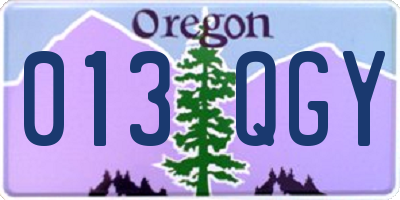 OR license plate 013QGY