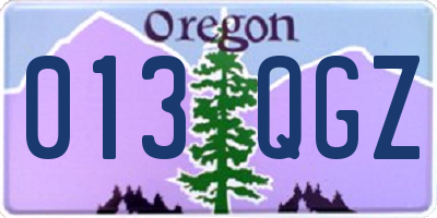 OR license plate 013QGZ