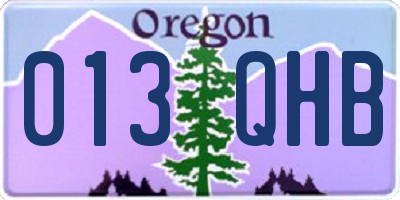 OR license plate 013QHB