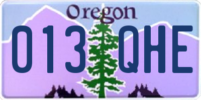 OR license plate 013QHE