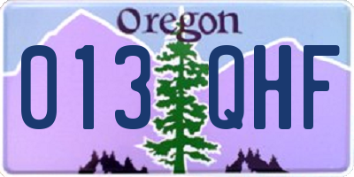 OR license plate 013QHF
