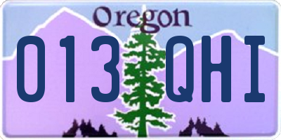 OR license plate 013QHI