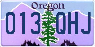 OR license plate 013QHJ