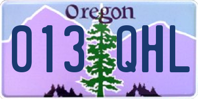 OR license plate 013QHL