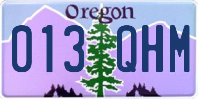 OR license plate 013QHM