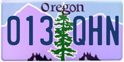 OR license plate 013QHN