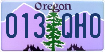 OR license plate 013QHO