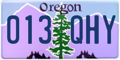 OR license plate 013QHY