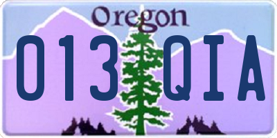 OR license plate 013QIA