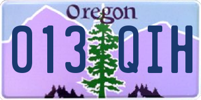 OR license plate 013QIH