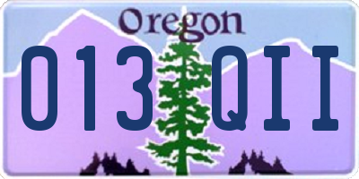 OR license plate 013QII