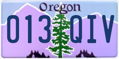 OR license plate 013QIV