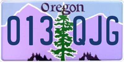OR license plate 013QJG