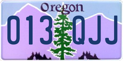 OR license plate 013QJJ
