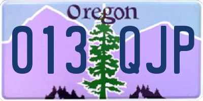 OR license plate 013QJP