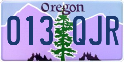 OR license plate 013QJR