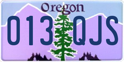 OR license plate 013QJS