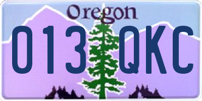 OR license plate 013QKC