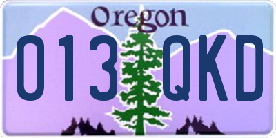 OR license plate 013QKD