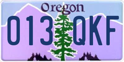 OR license plate 013QKF
