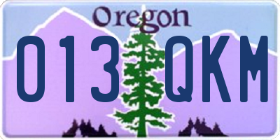 OR license plate 013QKM